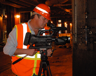 James Jenkins Site Inspection wearing hardhat